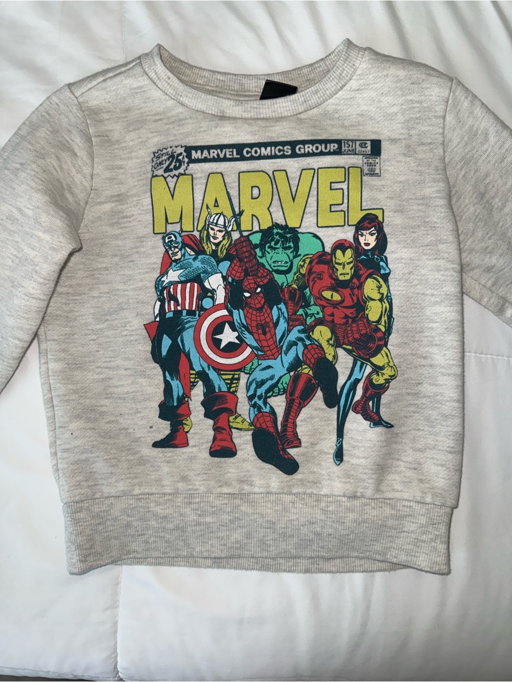 Marvel Comics Graphic Sweatshirt - Light Heather Gray